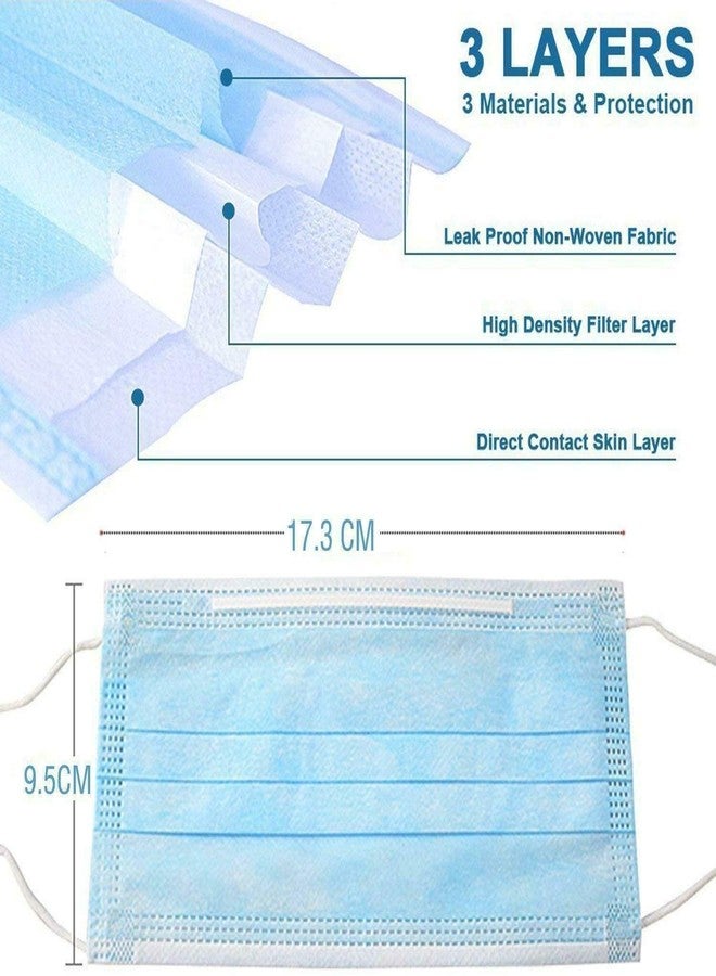 RxShopy 3 Ply Non-Woven Fabric Disposable Breathable & Comfortable Face Mask (Assorted, Without Valve, Pack of 100) for Unisex - Image 3